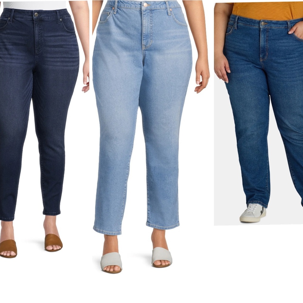 3pr Women's Skinny Jeans - Dark Blue, Light Blue, Medium Blue